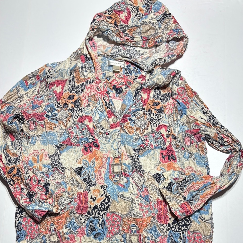 Christopher & Banks Multicolor Patterned Hoodie. XL